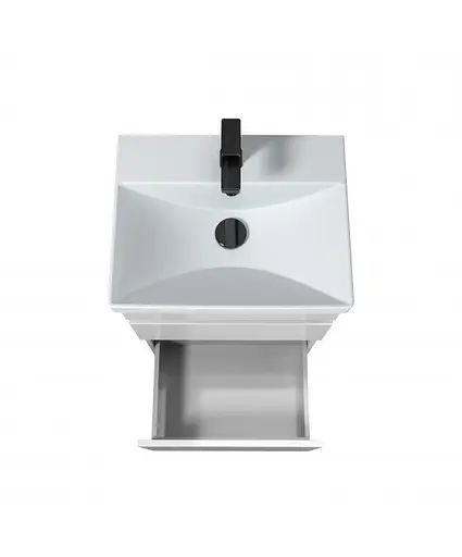 Тумба Мойдодир MoonShine 50 з умивальником Sempre 50 підлогова Білий - фото 6