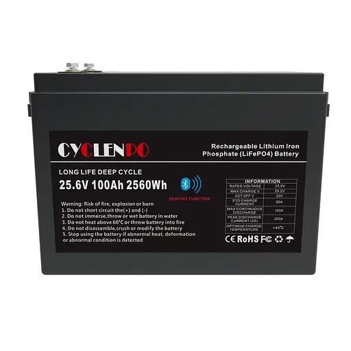 Аккумуляторная батарея литий-железо-фосфатная 25.6В 100Ач Cyclen 25.6V 100AH LiFePo4 (подогрев/Bluetooth) (44-00089) - фото 2