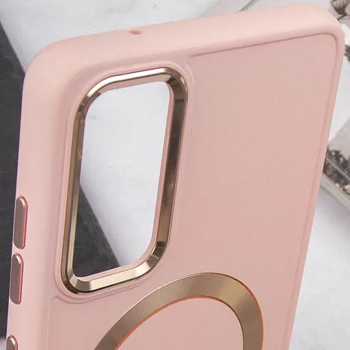 TPU чохол Bonbon Metal Style with MagSafe для Samsung Galaxy S23 Рожевий / Light Pink - фото 5