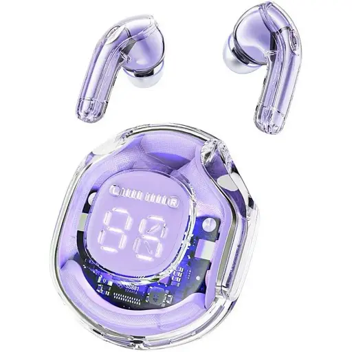 Наушники Acefast T8 Crystal color 2 bluetooth earbuds Alfalfa Purple - фото 3
