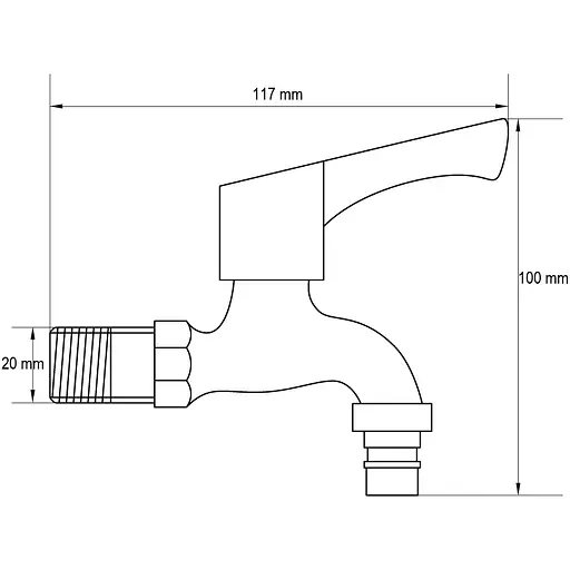 Монокран Mixxus 1/2 BIB-02 з нержавіючої сталі SS0051, Нержавіюча сталь - фото 2