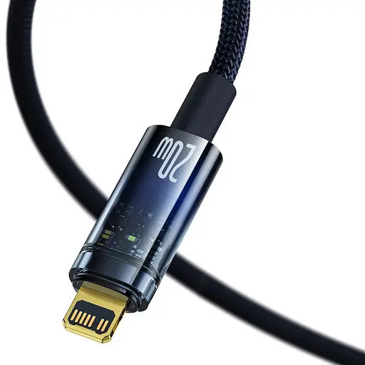 Кабель Baseus Explorer Series Auto Power-Off Fast Charging Data Cable Type-C to IP 20W 2m Blue - фото 4
