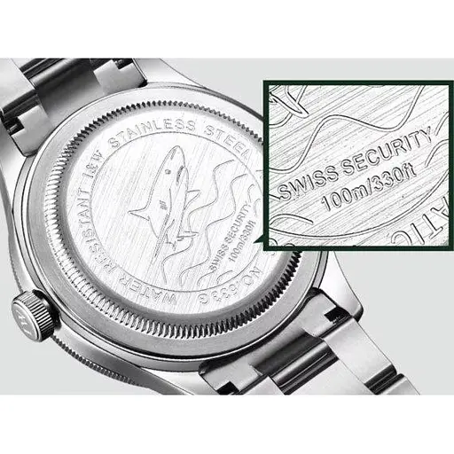 Мужские механические наручные часы Carnival Shark 10 Bar (Черные) - фото 6