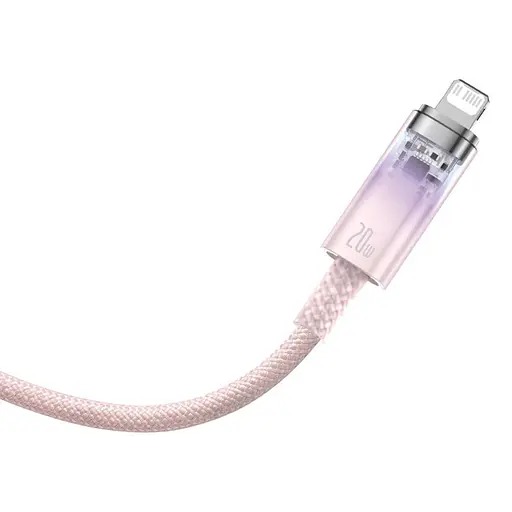 Кабель Baseus Explorer Series Fast Charging Cable with Smart Temperature Control Type-C to iP 20W 1 мpink - фото 3