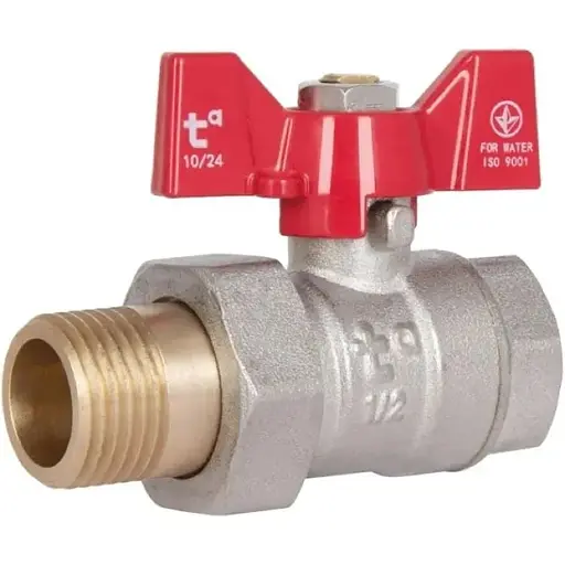 Кран шаровой Thermo Alliance "Американка" Standart 1/2" ВН прямой, PN40, бабочка SD220W15 - фото 1