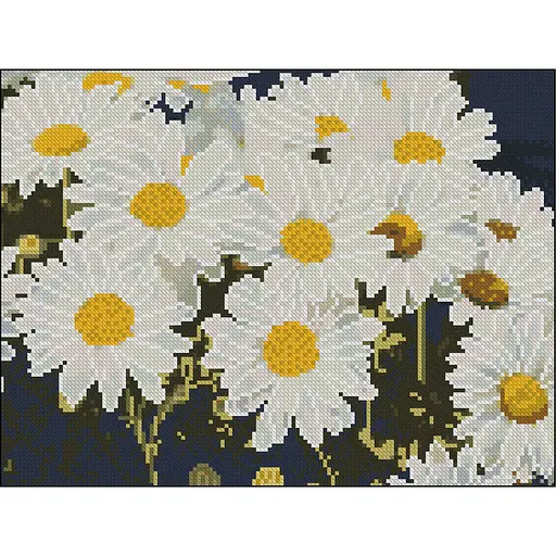 Алмазна мозаїка Strateg Ромашкове поле 30х40 см без підрамника (ZAV3040-55) - фото 1