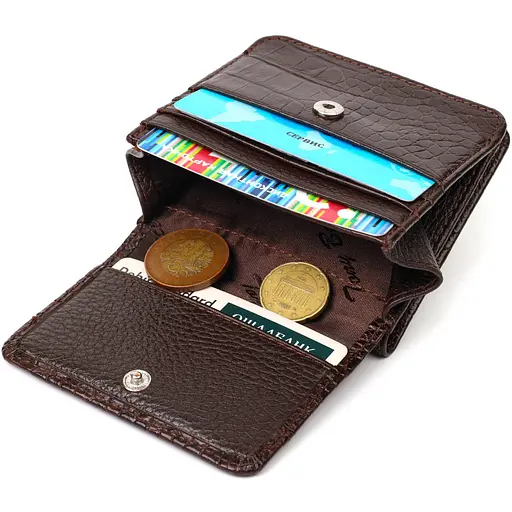 Портмоне из натуральной кожи с тиснением под крокодила Tony Bellucci 9.5х9х1 см acs0032252 - фото 7