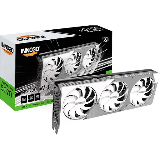 Відеокарта Inno3D GeForce RTX 5070 Ti X3 OC White (N507T3-16D7X-176068W) UA [132417]