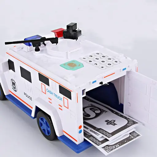 Поліцейська машина Cash Truck з кодовим замком купюропріємником і відбитком пальця Білий - фото 7