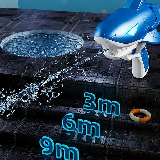 Водяний акумуляторний пістолет Shark Water Gun 185-68 (300ml) with lithium battery Blue - фото 5