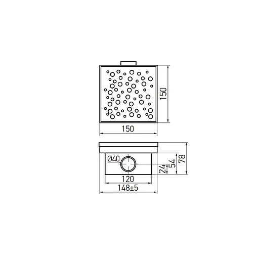Душовий трап Koer FD20-S150 нержавіюча сталь 150x150 мм KR3282 - фото 2