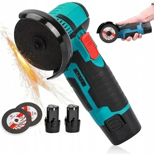 Болгарка акумуляторна міні 2 АКБ 2 диски кутова шліфувальна машина з кейсом 12 Вт Синий - фото 2
