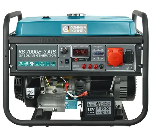 Генератор Синхронний KonnerSohnen KS 7000E-3 ATS, 400В, 5/5.5кВт, АВР(ATS), електростартер, 82.3кг / 5000 Вт / Бензин (KS7000E-3ATS) - фото 1
