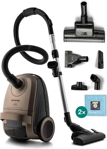 Пылесос мешочный Gorenje 850 Вт HEPA сенсорное управление телескоп. трубка бронзовый - фото 2