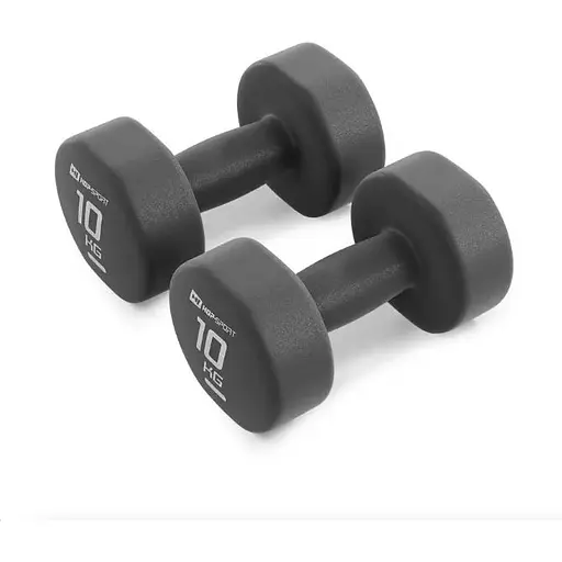 Гантели для фитнеса Hop-Sport неопреновые круглые HS-V100DR 2x10кг серый - фото 7