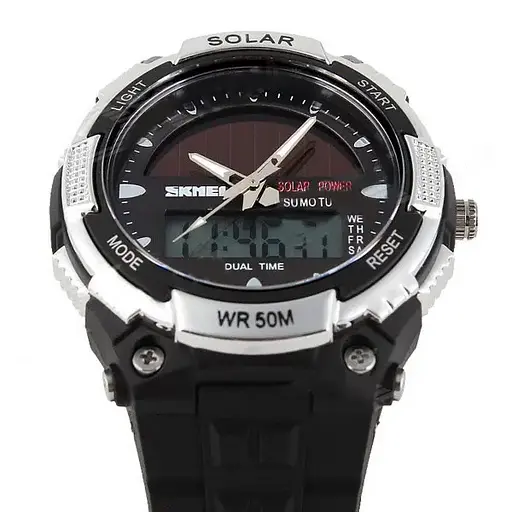Чоловічий спортивний годинник Skmei 1049 із сонячною батареєю (Білий) - фото 7