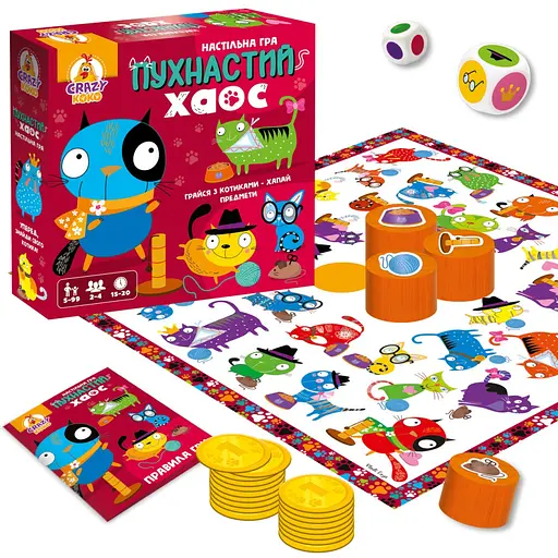 Гра настільна розважальна "Пухнастий хаос" Vladi Toys VT8055-32, 2-4 ігрока - фото 2