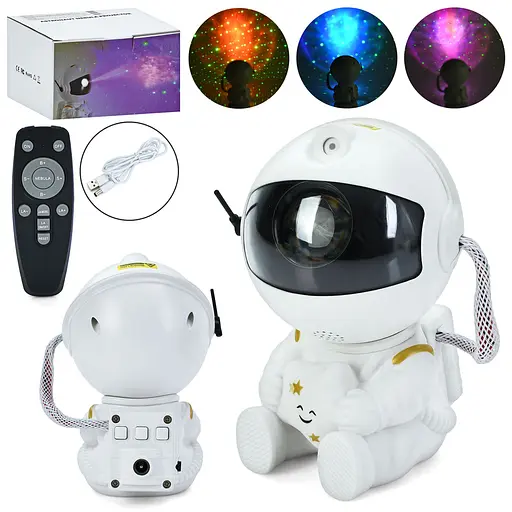 Нічник-проектор "Космонавт" 12 см, магнітна голова, кольорове світло, зоряне небо INT0013 - фото 3