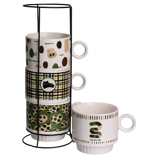 Набор чашек фарфоровых Lucky 4 шт. 300 мл FM-16 - фото 3