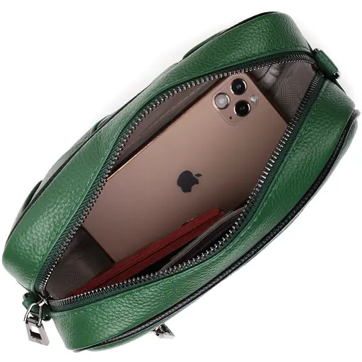 Кожаная сумка Vintage с переплетами 22х14х7.5 см sum0029010 - фото 7