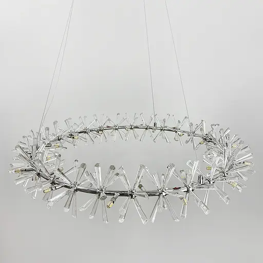 Підвісна срібна люстра ALMA з скляними палочками Ø 80 см | Арт. NO 4-800 CH | Line F - фото 2