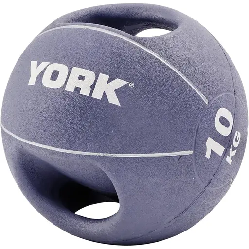 Мяч медбол York Fitness с двумя ручками 10кг фиолетовый