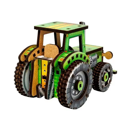 Детский деревянный 3D конструктор Турбо трактор PuzzleOk Puz-00960 71 деталь - фото 4