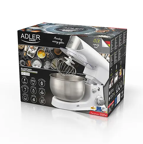 Кухонный комбайн Adler планетарный миксер-тестомес AD 4226w 1200W - фото 8