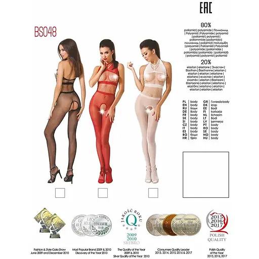 Бодистокинг Passion BS048 Black, комбинезон, имитация колгот и открытого топа - фото 6