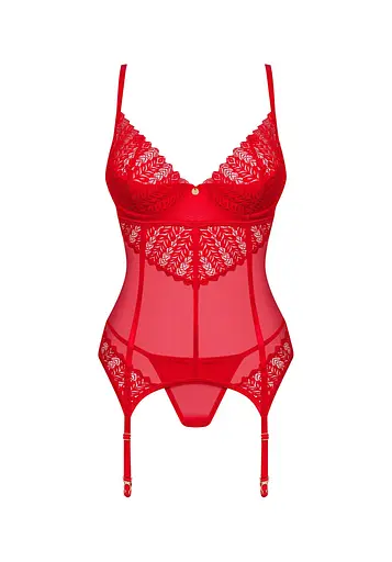 Комплект боді та стрінги Obsessive Ingridia M/L червоний - фото 5