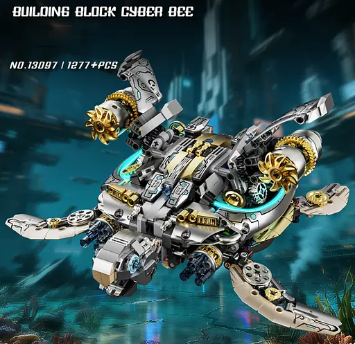 Конструктор черепаха MJI механічний двосторонній для дітей та дорослих 1277 деталей - фото 5