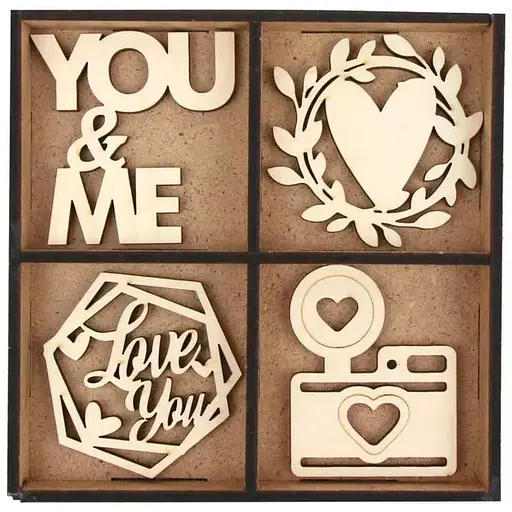 Набір заготовок Rosa Talent Love you 1 фанера 13х13 см 12 шт