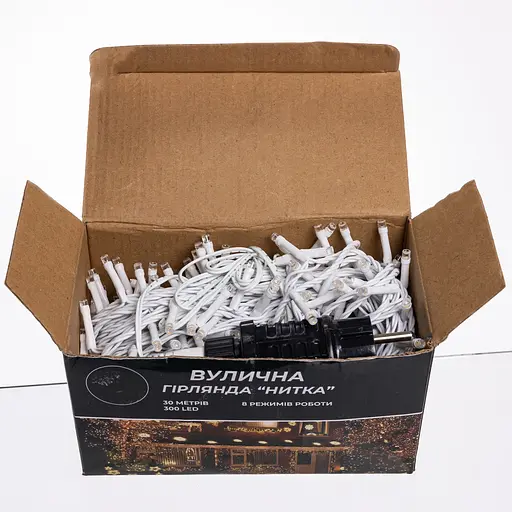 Гірлянда Нитка вулична GarlandoPro 30 м 300 LED білий дріт Жовтий CF300L30MWY - фото 4