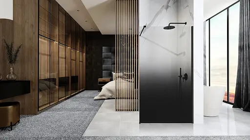 Душова стінка Rea Aero ombre 120 black REA-K2462, графіт, чорний матовий - фото 5