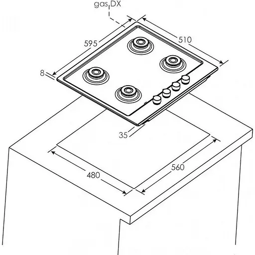 Варильна поверхня газова Candy CHG6BFB4WB - фото 3