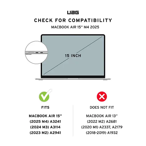 Чехол для MacBook Air 15" (2023-2025), Essential Armor, Ice UAG teh0014460 - фото 6