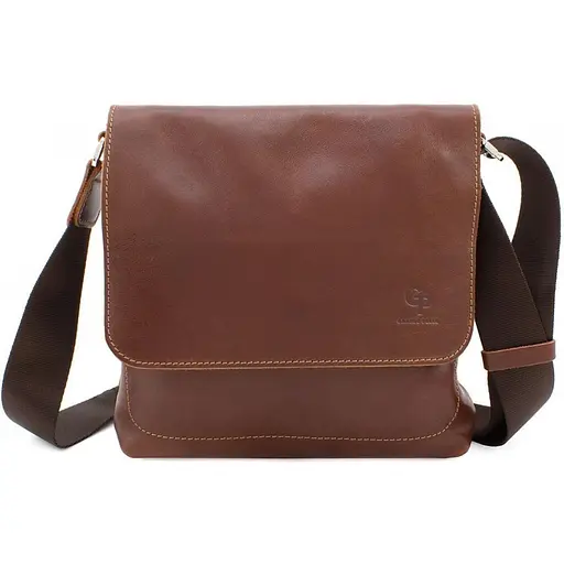 Чоловіча шкіряна сумка через плече GRANDE PELLE 22х22х5.5 см sum0025931 - фото 4