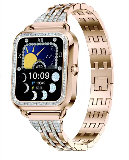 Смарт-часы женские Lige SML8 железный + силиконовый ремешки Gold (17797)