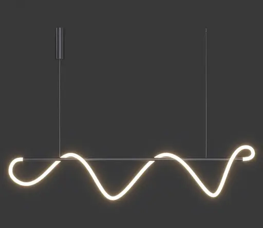 Светильник подвесной неоновый KLOODI KD-NEON WAVE 1000 32W 3К BK - фото 3