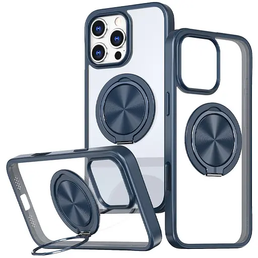 Чохол Epik TPU+PC Metal Ring with MagSafe для Apple iPhone 16 Pro Max 6.9 Синій - фото 1