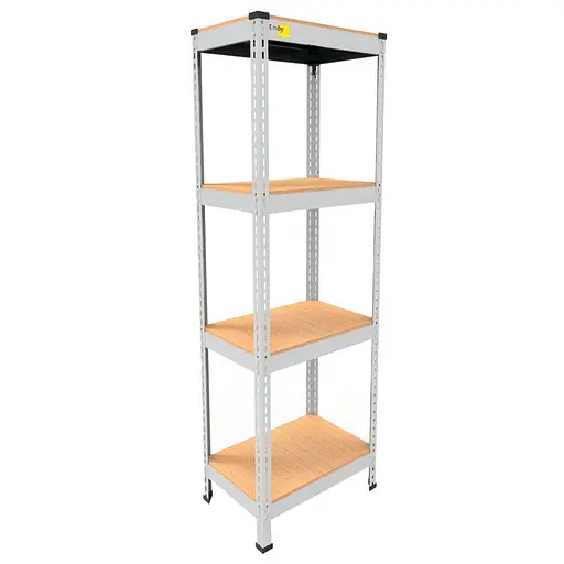 Металевий стелаж Emby Light Series (розмір 1500х450x300мм) 4 полиці ДСП до 100кг Білий
