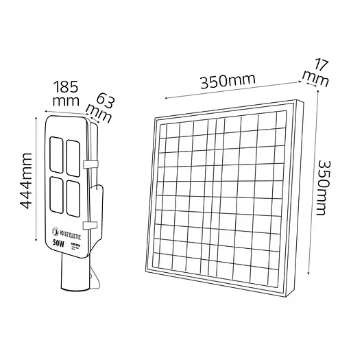 Світильник вуличний консольний на сонячній батареї LED "LAGUNA100" 100 W - фото 2