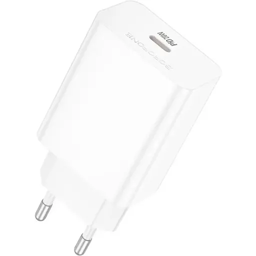 Сетевое зарядное устройство для Borofone BA21A Pro Long journey single port PD20W charger белый - фото 1