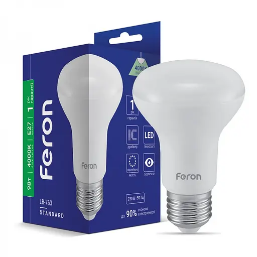 Лампа светодиодная Feron LB-763 R63 E27 230V 9 Вт 4000K (25985)
