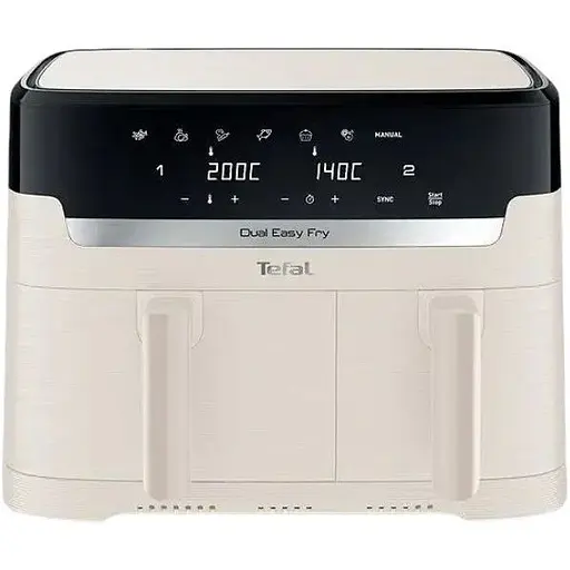 Подвійна фритюрниця з гарячим повітрям Tefal EY901AE0, 8,3 літра, 2700 Вт, Біла - фото 1