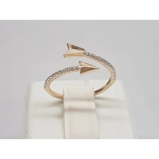 Золотое незамкнутое кольцо Харьковская ювелирная фабрика Стрела с фианитами. 700086-Рр 17,5 - фото 5