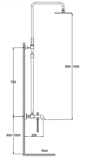 Душова система Kohlman Axel Gold з виливом QW277AGD, Золотий - фото 2