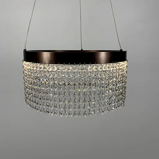 Неймовірна кришталева люстра з бронзовим обводком h35 Line.F Діаметр 50см - фото 3