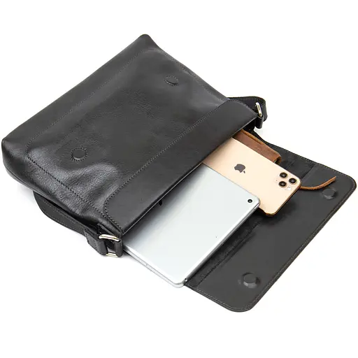 Кожаная мужская сумка GRANDE PELLE 30х23х6 см sum0015572 - фото 5