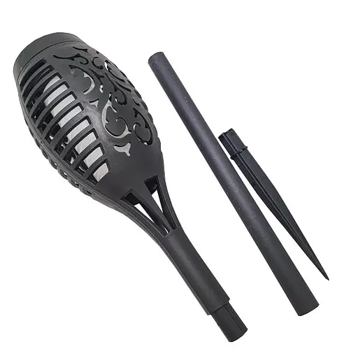 Садовий світильник Solar flame led light sensor activated 51,5см 600 мАг Водонепроникний ліхтар факел Чорний - фото 5